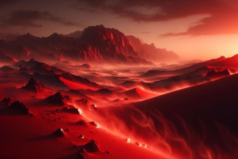 Planet Mars Wind Art Concept